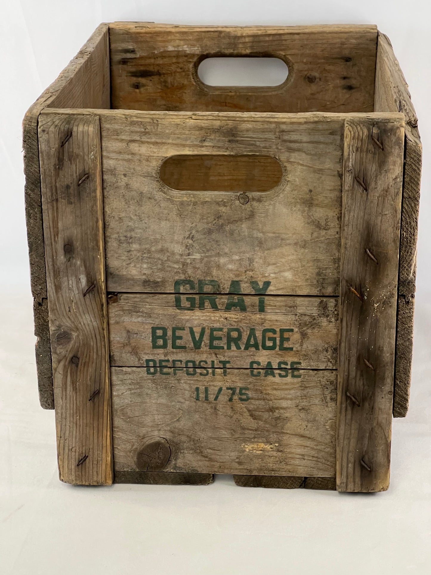 Grandma Attic Vintage Gray Beverage Wood Soda Pop Case Excellent Condition