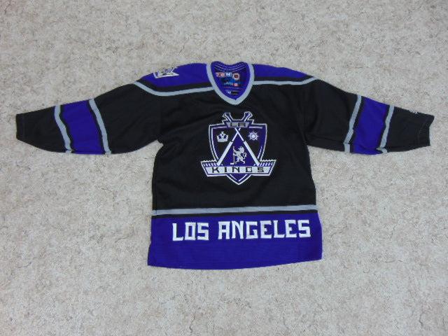 Vintage Los Angeles LA Kings Jersey size Youth L/XL Air Knit Black Purple  CCM