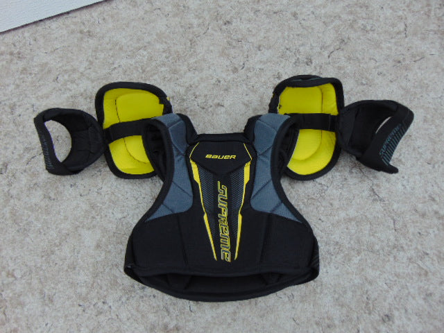Hockey Shoulder Chest Pad Child Size Y Small 4-5 Bauer Supreme Black Yellow Grey Excellent