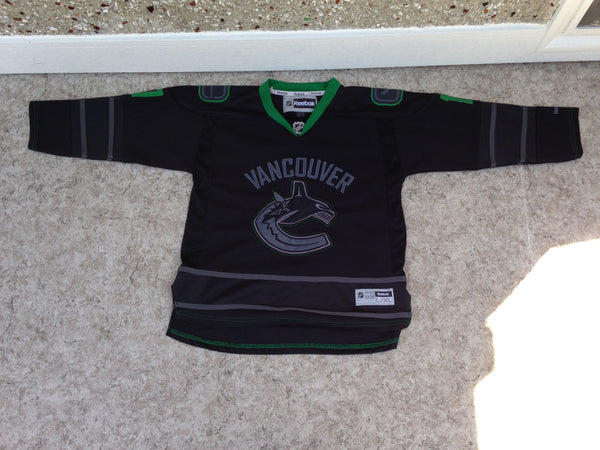Hockey Jersey Child Size 12-14 Junior Large X Large Kesler Reebok Vancouver Canucks Black Green