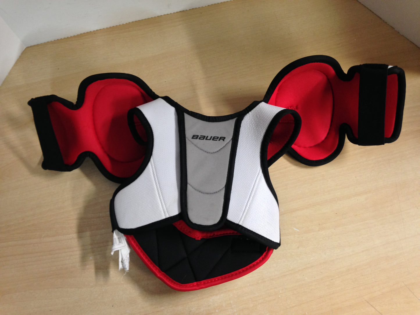 Hockey Shoulder Chest Pad Child Size Y Medium 4-6 Bauer Supreme Black Red White Excellent