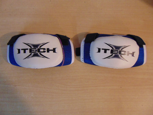 Hockey Elbow Pad Child Size Y Small 3-4 Itech Soft Ice or Ball Hockey Blue White
