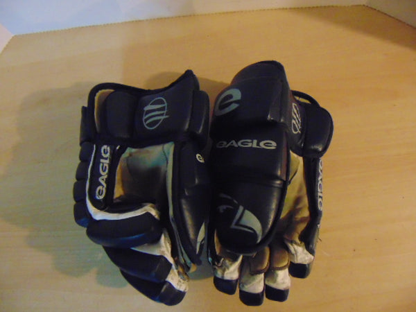 Hockey Gloves Men's Size 15 inch Gagle Made In Canada Marine Blue No Holes RARE