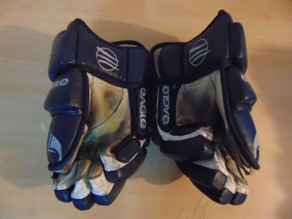 Hockey Gloves Men's Size 15 inch Gagle Made In Canada Marine Blue No Holes RARE