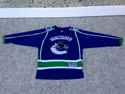 Hockey Jersey Child Size 14-16 Vancouver Canucks Blue Green Excellent
