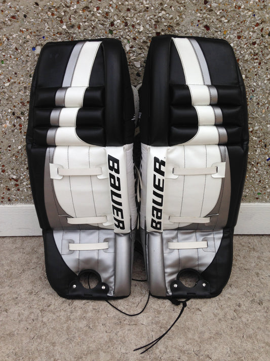 Hockey Goalie Shin Pads Men's 34 inch Bauer Black White New Demo Model