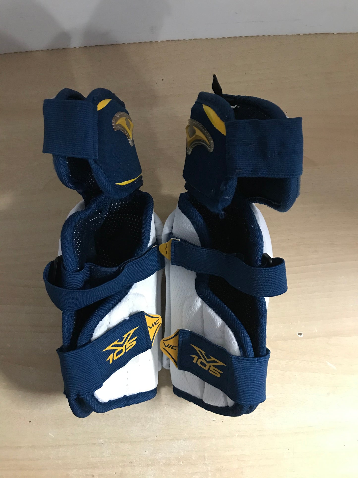 Hockey Elbow Pads Men's Size Small Vic Blue White Yellow Excellent