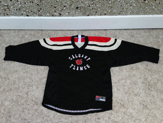 Hockey Jersey Child Size 8-10 Junior Medium Calgary Flames NHL Black Red