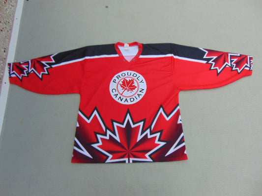 Hockey Jersey Men's Size X Large Proudly Canadian Red White Black New Demo Model