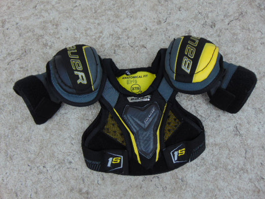 Hockey Shoulder Chest Pad Child Size Y Small 4-5 Bauer Supreme Black Yellow Grey Excellent