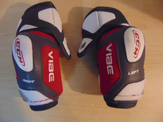 Hockey Elbow Pad Child Size Junior Large CCM Vibe Grey White Red As New