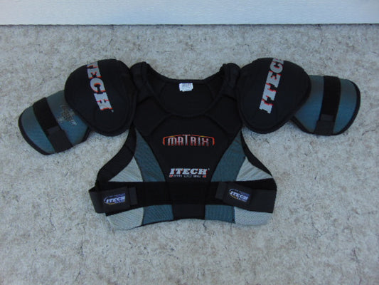 Hockey Shoulder Chest Pad Men's Size Small Itech Matrix Black Grey New Demo Model