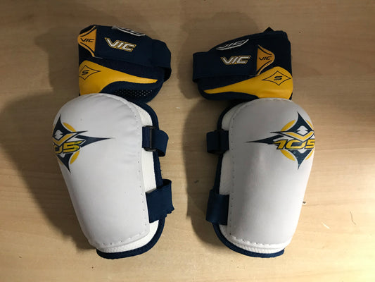 Hockey Elbow Pads Men's Size Small Vic Blue White Yellow Excellent
