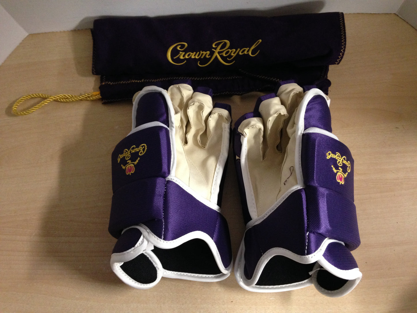 Hockey Gloves Men's Size 14" Crown Royal RARE To Find Collectors Set With Bag Only A Few Made These Are NEW