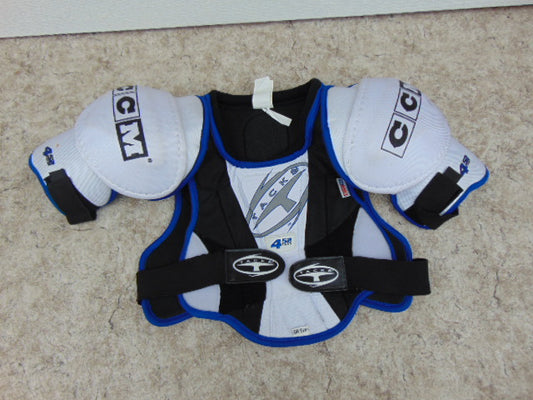 Hockey Shoulder Chest Pad Men's Size Small CCM Tacks 452 Excellent White Black Blue