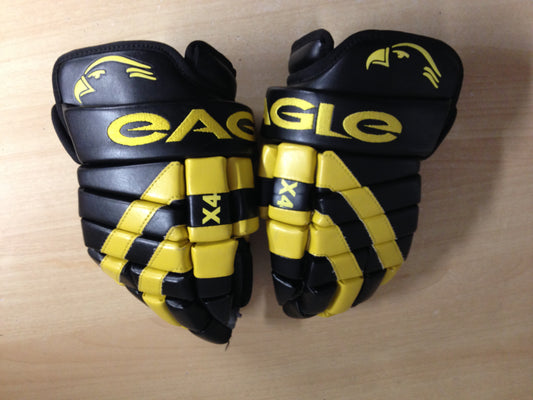 Hockey Gloves Men's Size 13 inch Eagle Odyssey X4 Black Yellow Pro Quality Excellent