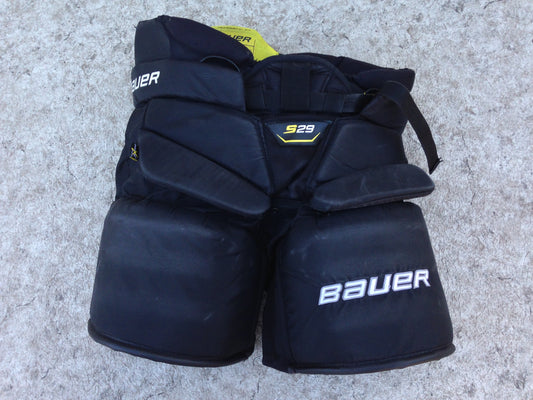 Hockey Goalie Pants Child Size Junior Intermediate Bauer Supreme S29 Black Yellow Excellent