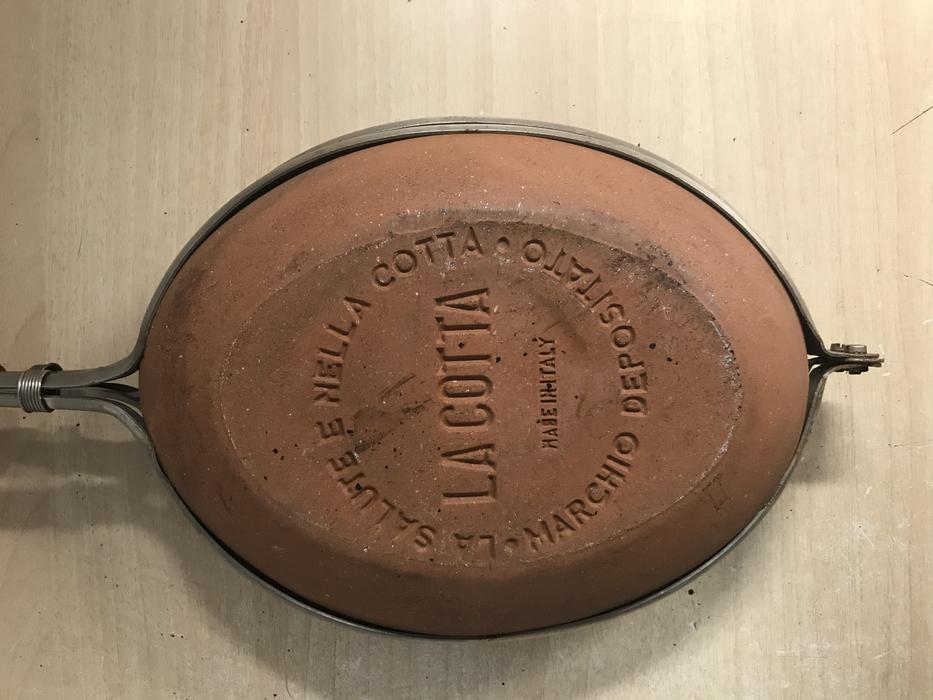 Home and Cottage Vintage La Cotta Terracotta Bisquera Pan Cooker over stove or Camping Fire
