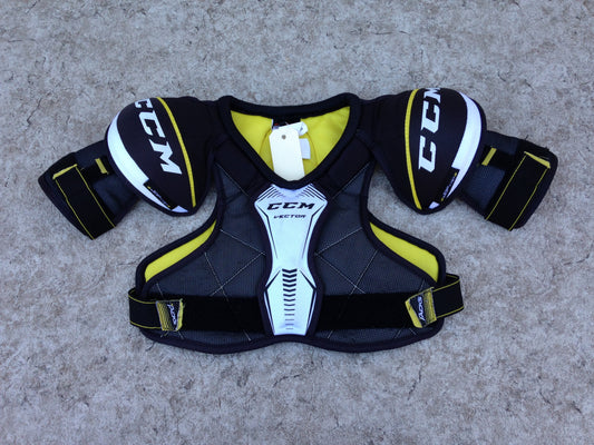 Hockey Shoulder Chest Pad Child Size Junior Medium Black Yellow Excellent