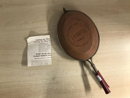 Home and Cottage Vintage La Cotta Terracotta Bisquera Pan Cooker over stove or Camping Fire