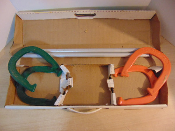 Horseshoe Diamond Double Ringer Pitching Official Outdoor Set Complete As New Adult Cast Iron