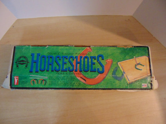 Horseshoe Diamond Double Ringer Pitching Official Outdoor Set Complete As New Adult Cast Iron