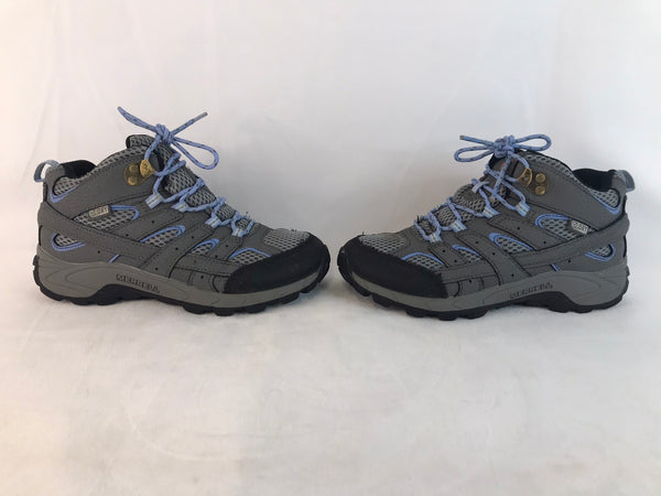 Hiking Boots Child Size 3 Merrell Moab 2 Waterproof Rubber Sole Blue Grey Excellent