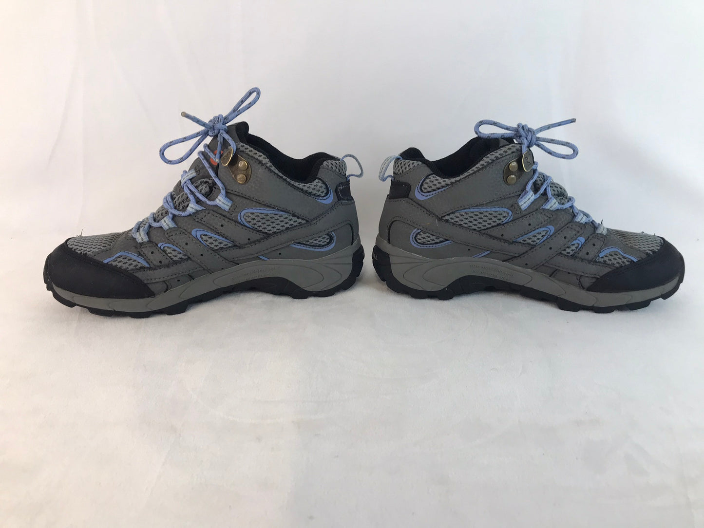 Hiking Boots Child Size 3 Merrell Moab 2 Waterproof Rubber Sole Blue Grey Excellent