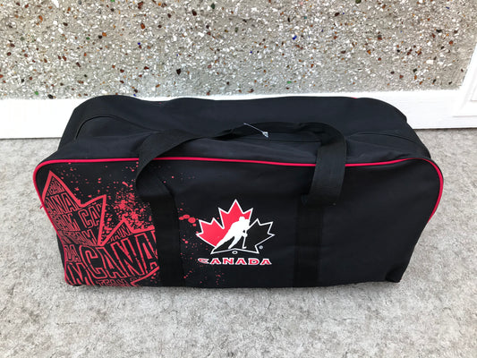 Hockey Bag Child Size  Youth 4-6 Black Red Team Canada Excellent As New