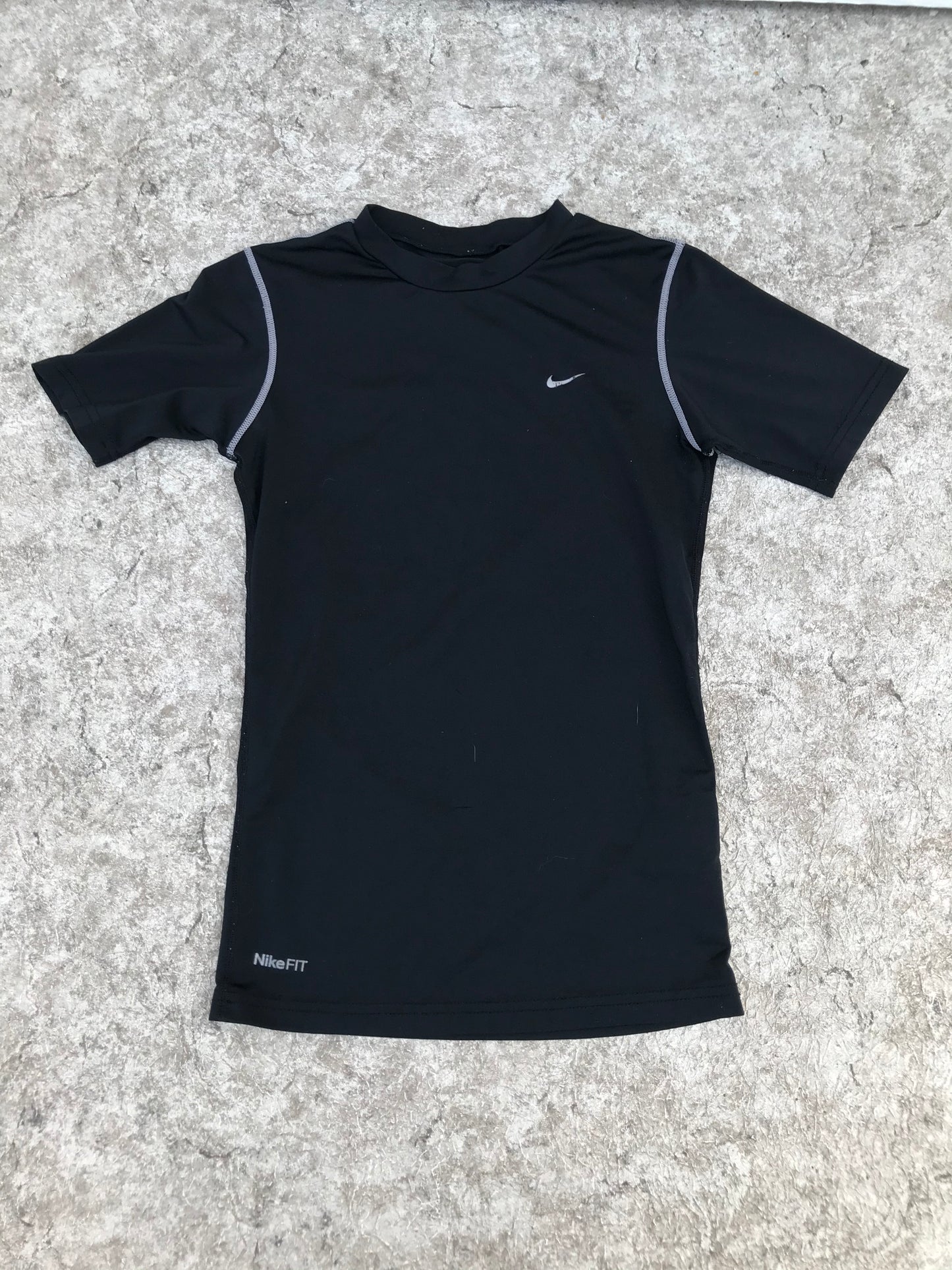 Hockey Base Layer Shirt Child Size Junior Large T 8-10 Nike Black