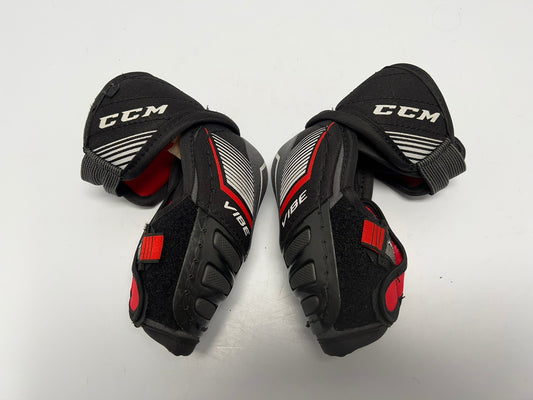 Hockey Elbow Pads Child Size Junior Medium CCM Vibe Black Red Excellent