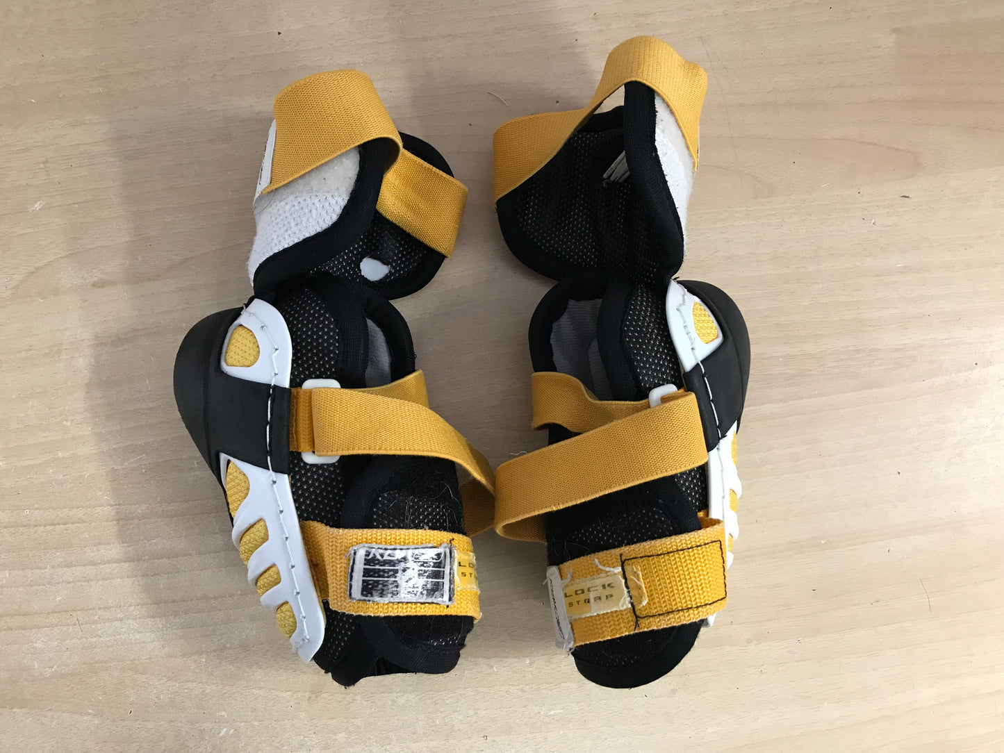Hockey Elbow Pads Child Size Junior Medium RBK Black White Yellow