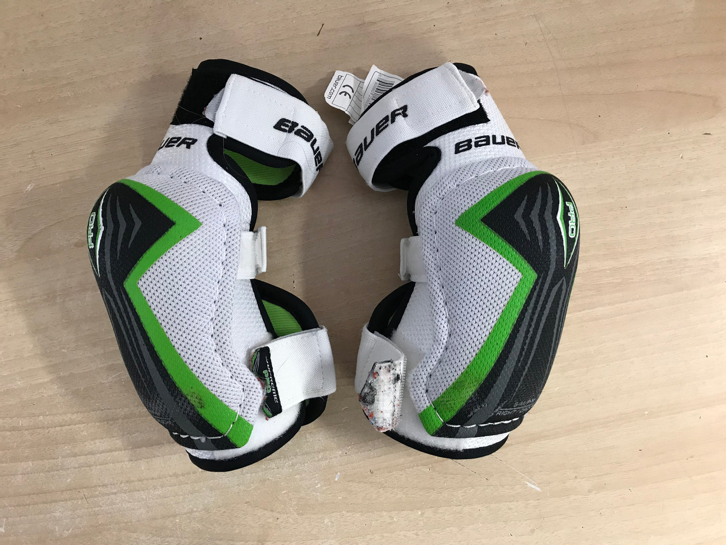 Hockey Elbow Pads Child Size Junior Small-Medium Bauer Supreme Pro Green White