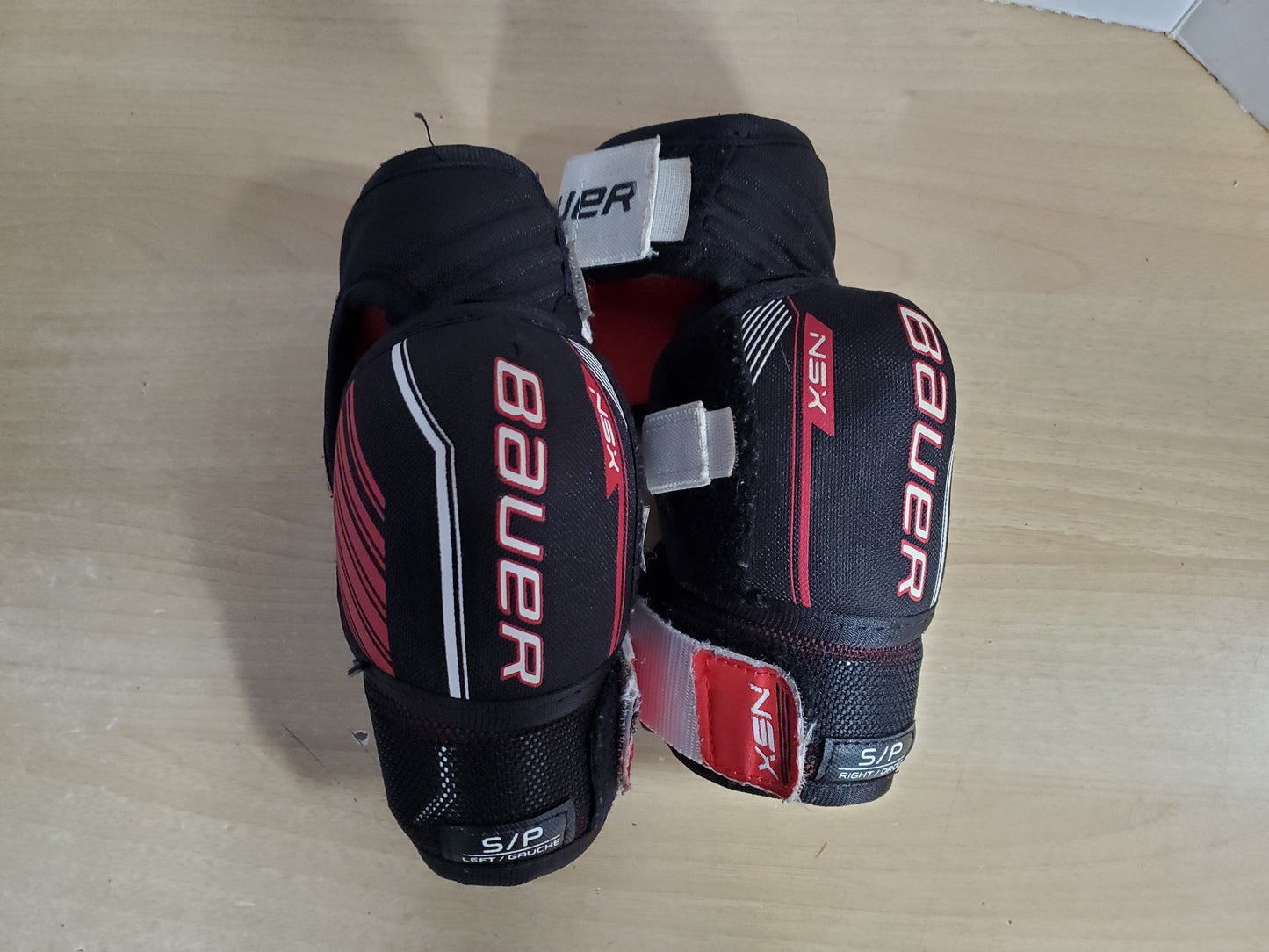 Hockey Elbow Pads Child Size Junior Small Bauer NSX Black Red Excellent