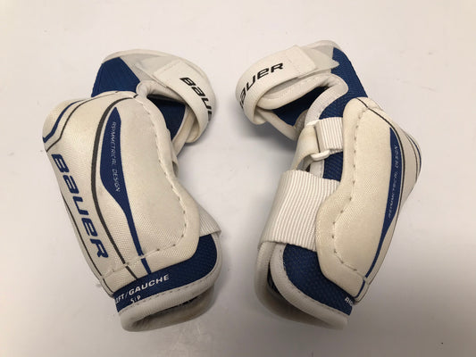 Hockey Elbow Pads Child Size Junior Small Bauer Nexus White Blue Excellent