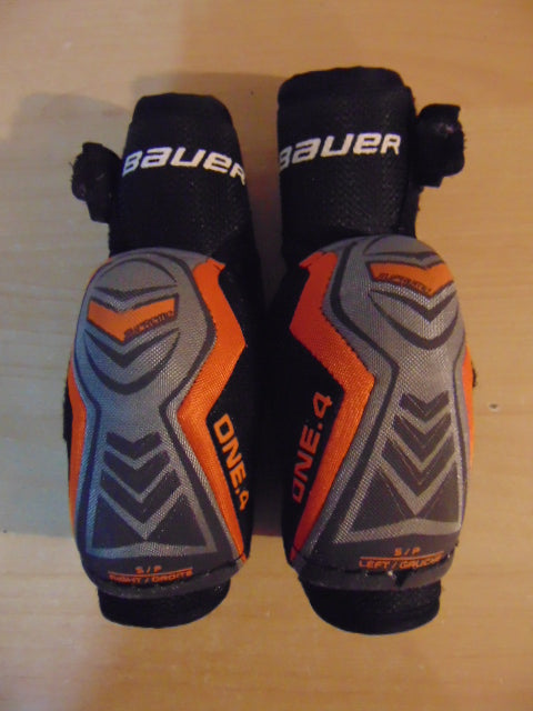 Hockey Elbow Pads Child Size Junior Small Bauer One.4 Black Grey Orange Excellent