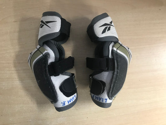 Hockey Elbow Pads Child Size Junior Small  Reebok Black Green Grey Minor Wear
