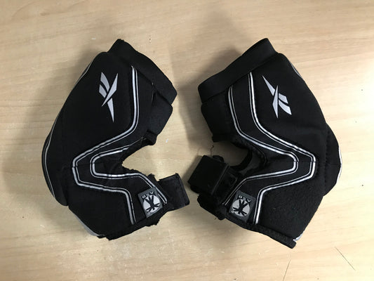 Hockey Elbow Pads Child Size X Large Reebok Soft Pads Black Grey Excellent