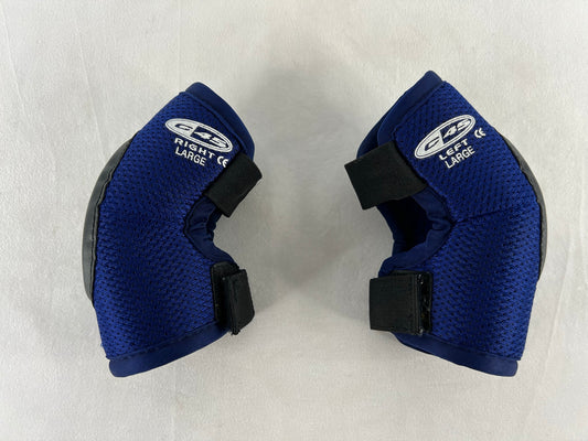 Hockey Elbow Pads Child Size Y Large Age 6 Canadian Soft Cup Blue Black Excellent