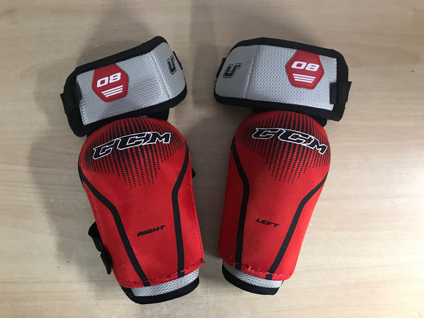 Hockey Elbow Pads Men's Size Large CCM 08 Black Red Grey Excellent