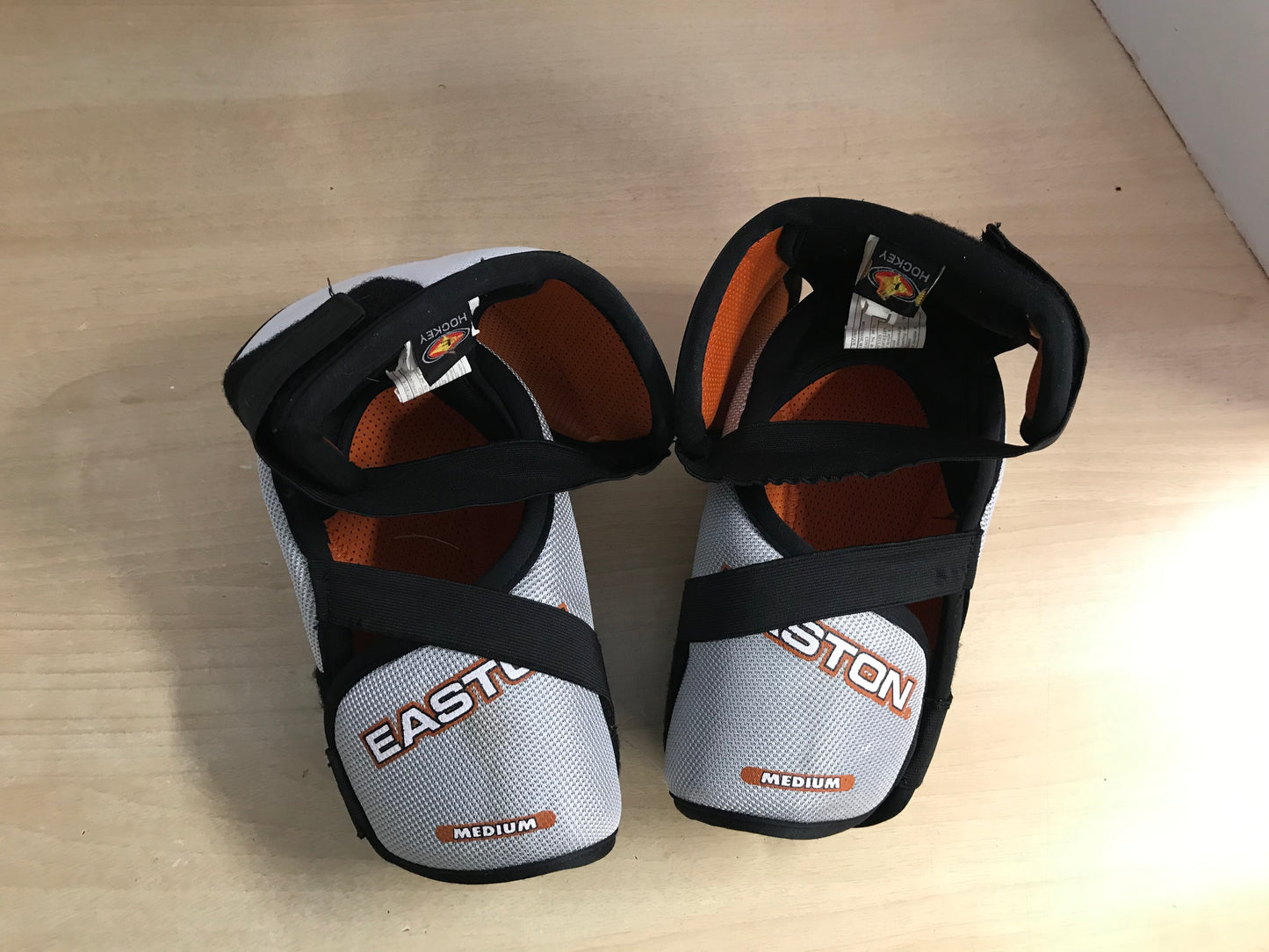 Hockey Elbow Pads Men's Size Medium Easton Black Orange Grey Excellent