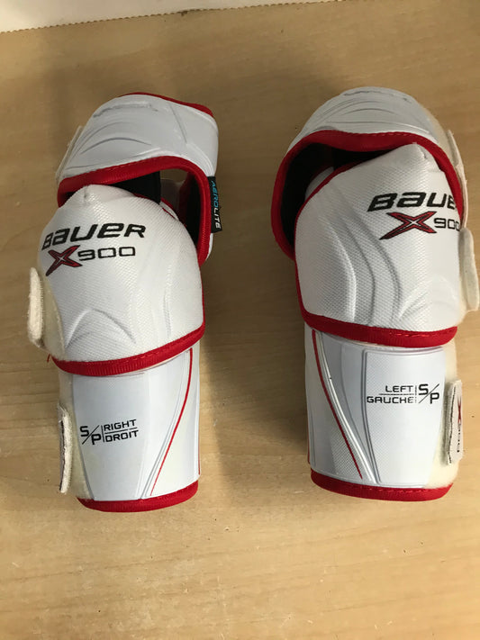 Hockey Elbow Pads Men's Size Small Bauer Vapor Aerolite X900 White Red Excellent