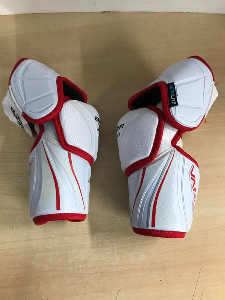Hockey Elbow Pads Men's Size Small Bauer Vapor Aerolite X900 White Red Excellent