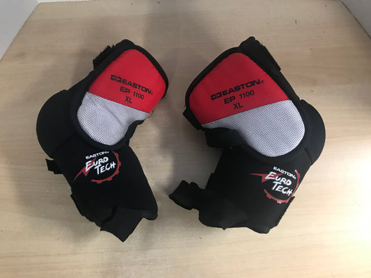 Hockey Elbow Pads Men's Size X Large Easton Gel Foam Black Red Excellent