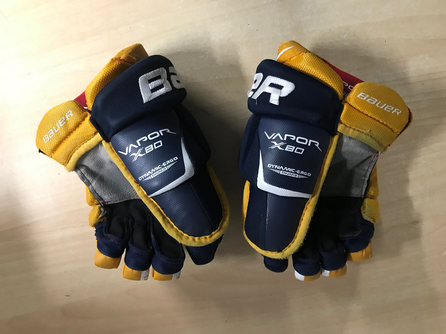 Hockey Gloves Child Size 11 inch Bauer Vapor X.80 Yellow Blue