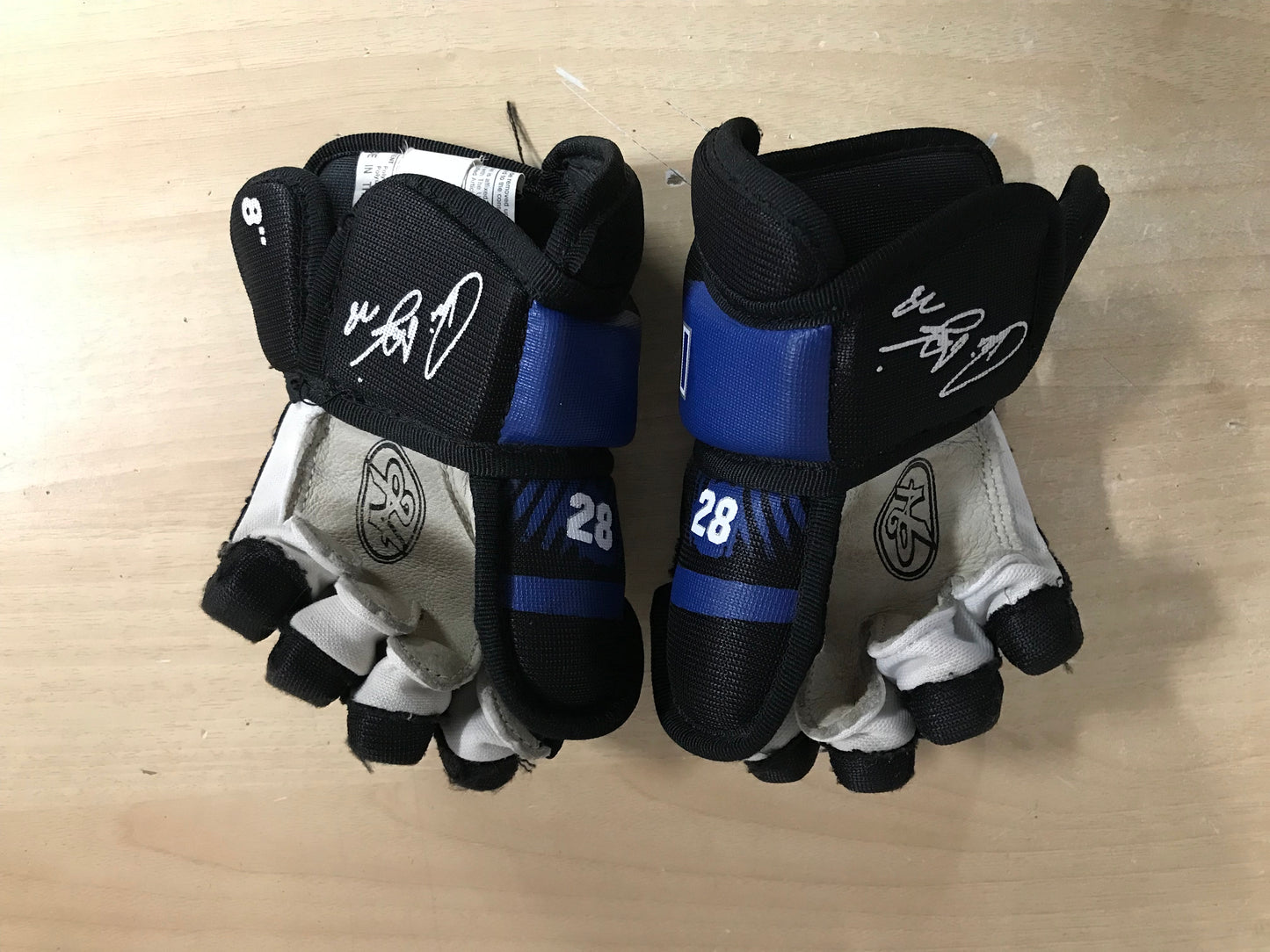 Hockey Gloves Child Size 8 Inch Hespeler Blue Black Excellent