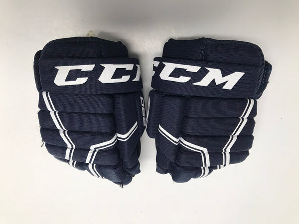 Hockey Gloves Child Size 9 inch Age 4-6 CCM Marine Blue and White Excellent