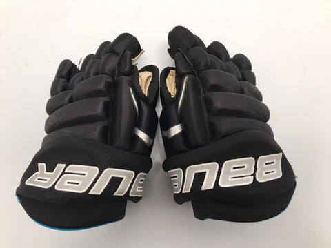 Hockey Gloves Child Size 9 inch Bauer Prodegy Black Blue Excellent As New
