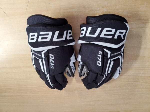 Hockey Gloves Child Size 9 inch Bauer Supreme 170 Black White Yellow New Demo