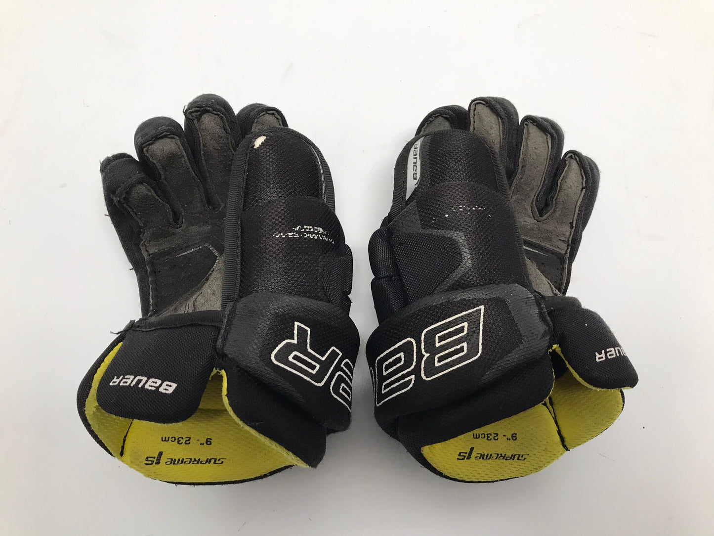 Hockey Gloves Child Size 9 inch Bauer Supreme  Black Yellow